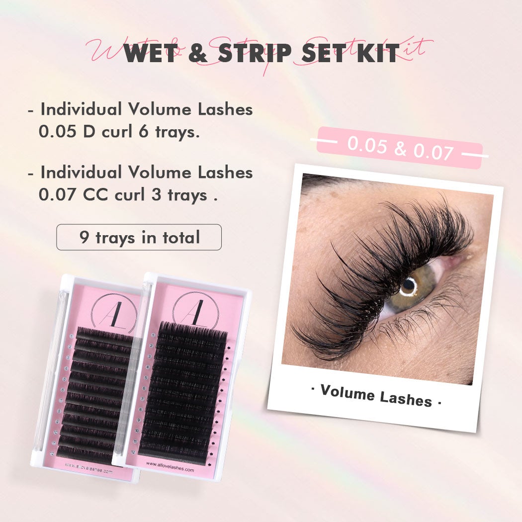 Wet & Strip Set Lash Kit - Allovelashes